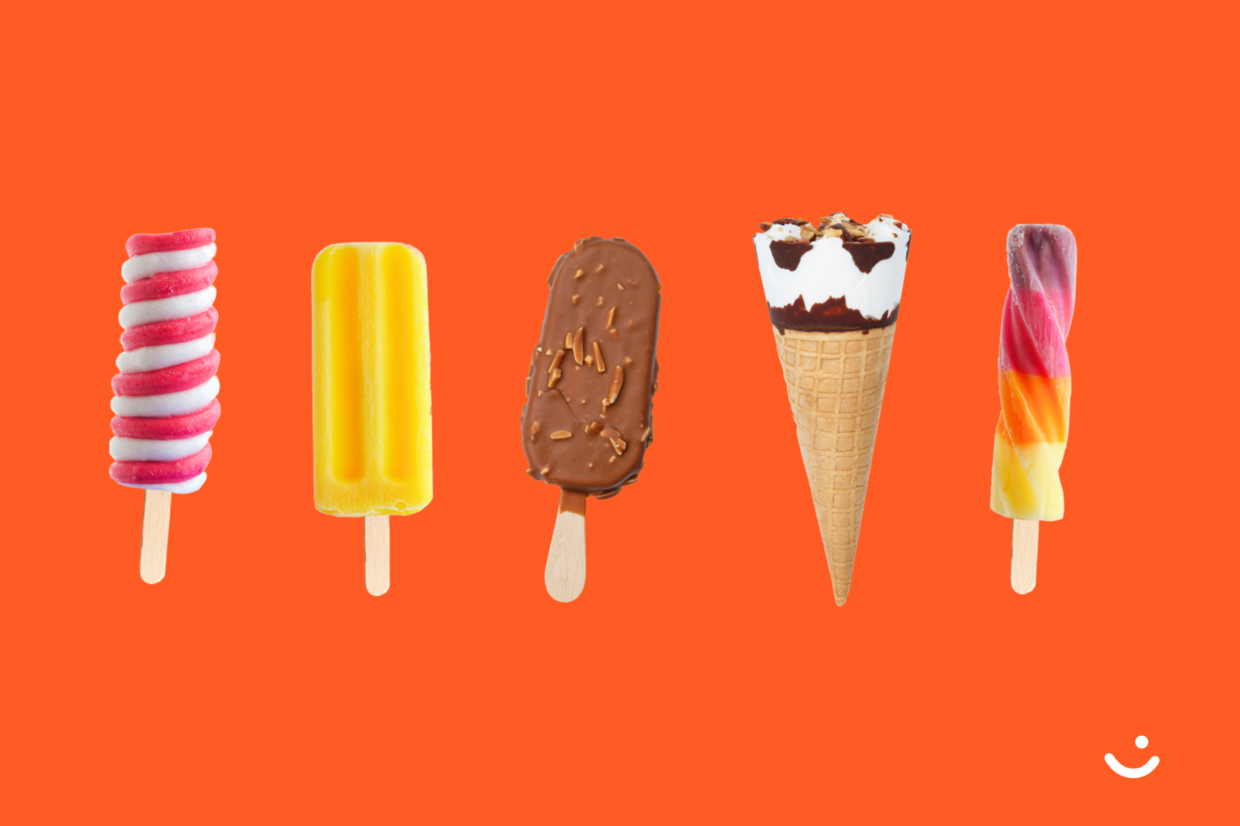 Ispinner på orange bakgrunn